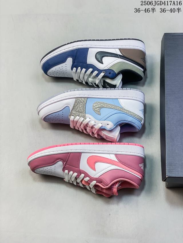 Air Jordan 1 Low Aj1 low-top casual sneakers synchronized with the official colo