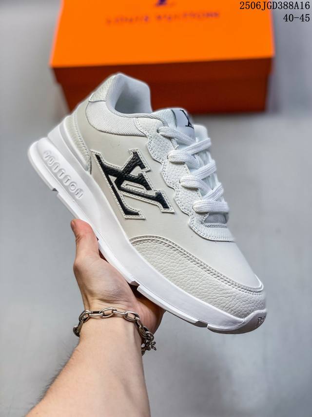 Louis Vuitton new men's casual shoes lace-up thick-soled height-enhancing sports