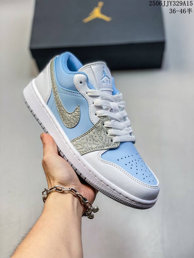 Air Jordan 1 Low "True Blue" Aj1 Joe 1 bursting white and blue color low-top bas