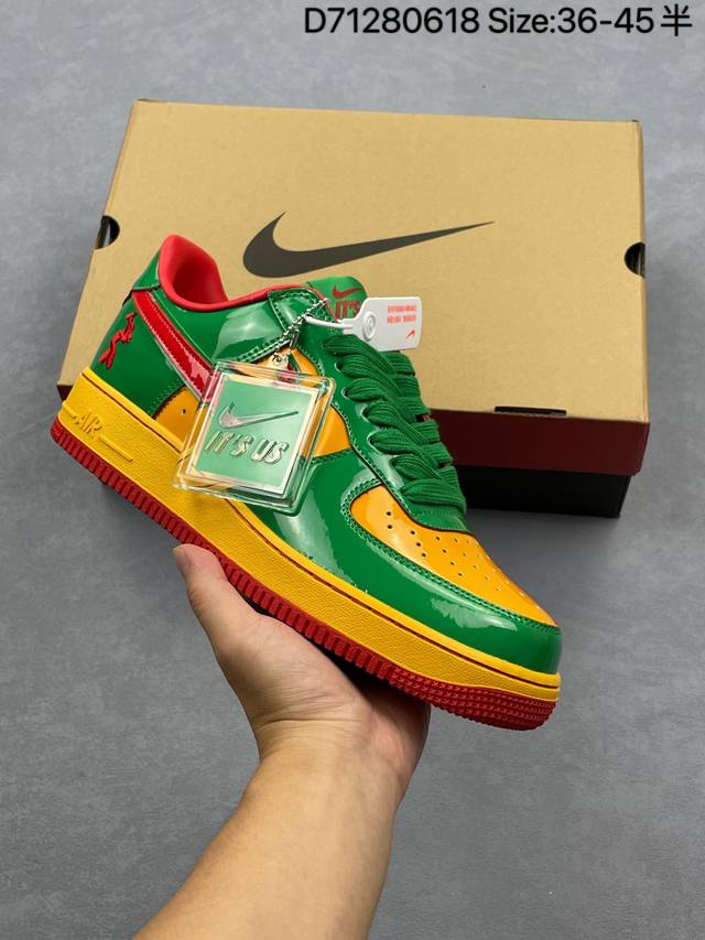 Corporate-level Lil Yachty X Nk Air Force 1 Low Air Force One Joint Green, Gold