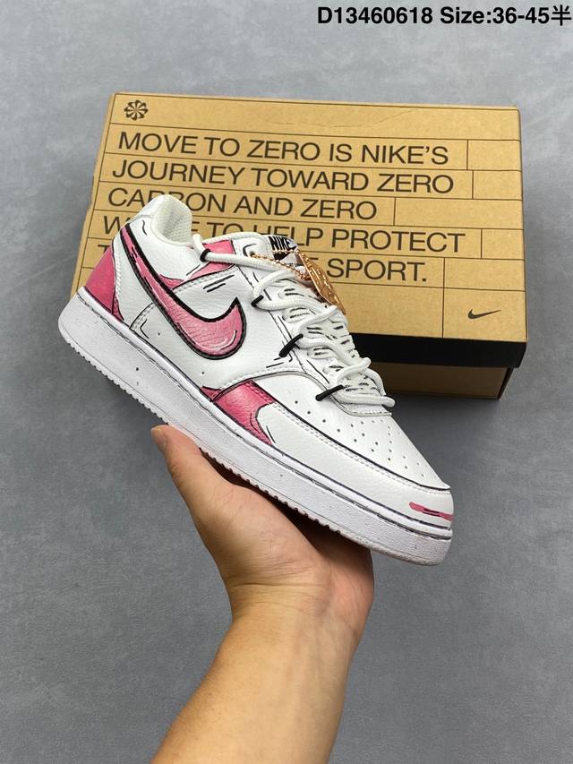 Corporate-level Nike Court Vision Lo 'Diy' custom low-top versatile breathable c