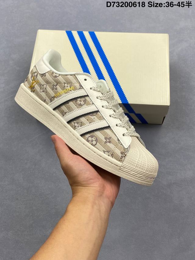 Corporate-level Adidas Originals Superstar Adidas clover shell head 'Diy' series
