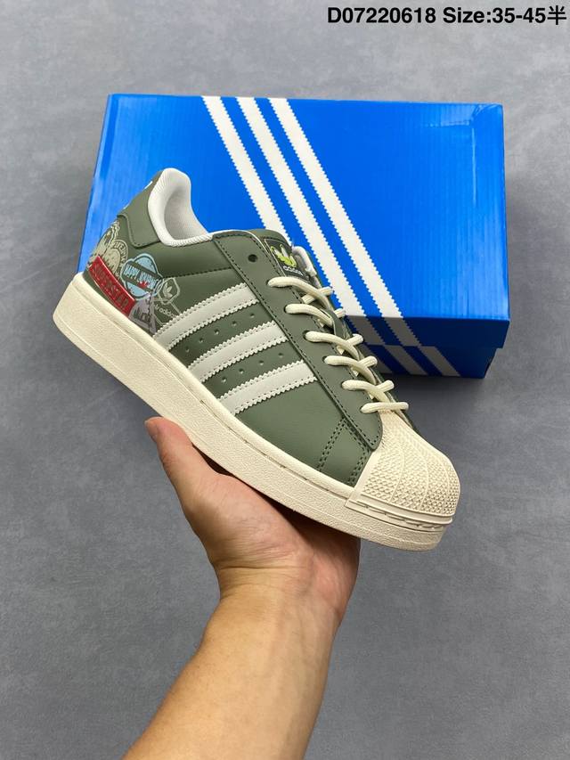 Corporate-level Adidas Originals Superstar Adidas clover shell head 'Diy' series