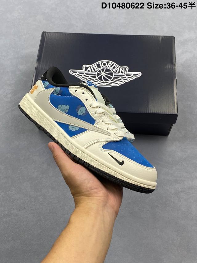 Jordan Fragment x Travis Scott x Air Jordan 1 Low three-party joint hook, the wh