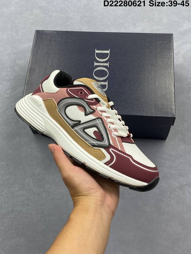 Dior B30 mesh fabric thick-soled lace-up casual low-top sports shoes for men and