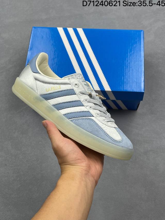 Adidas Originals Gazelle Indoor Retro Trefoil Non-slip Transparent Rubber Sneake
