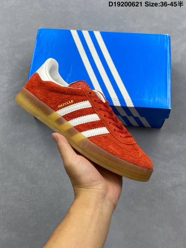 Adidas Originals Gazelle Indoor Retro Trefoil Non-slip Transparent Rubber Sneake