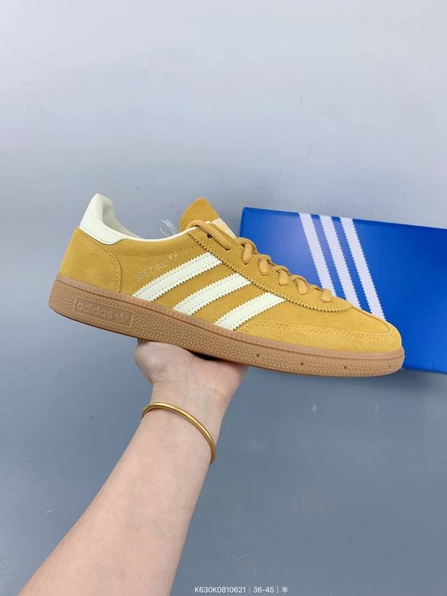 Adidas Spezial retro casual sneakers are made of pig leather and cow tendon. The