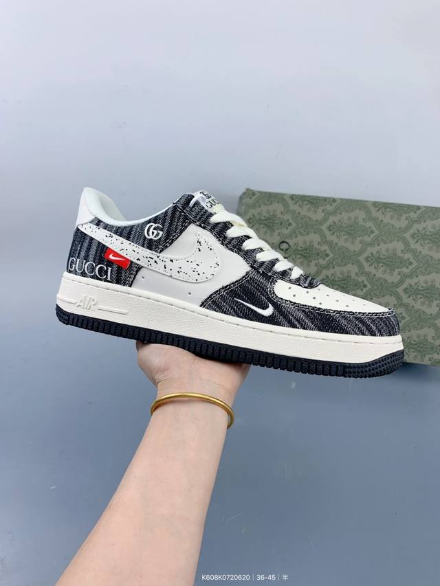 Corporate Nike Air Force 1 '07 Low "Gucci Gucci co-branded black and white denim