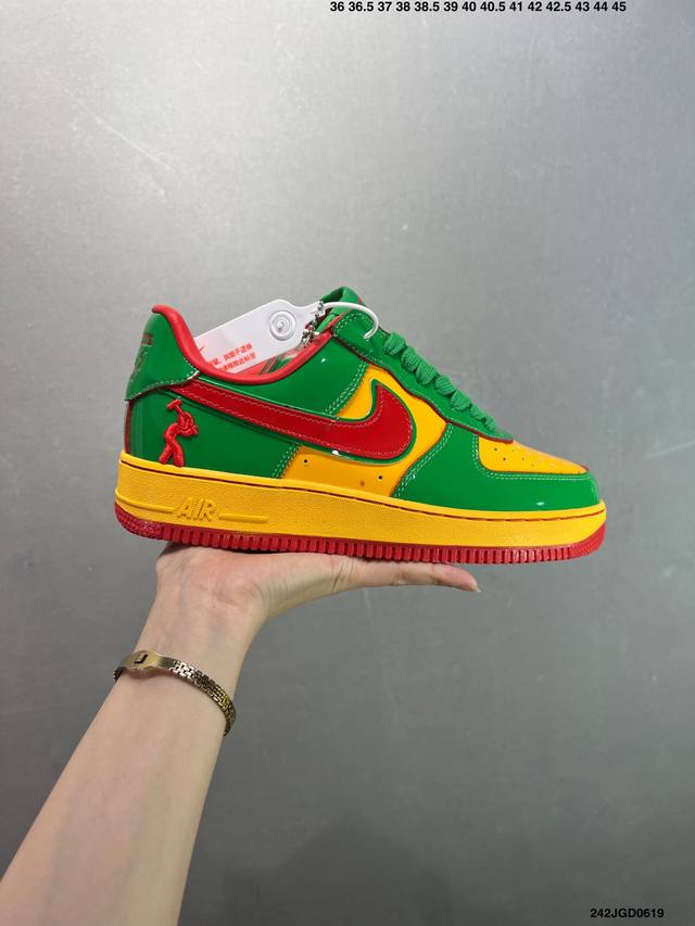 Lil Yachty X Nk Air Force 1 Low Air Force One Joint Green, Gold and Red Ih4383-3