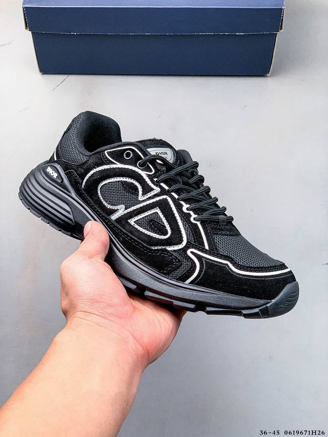 Dior B30 Retro Breathable All-match Casual Shoes B30 uses fine leather and mesh