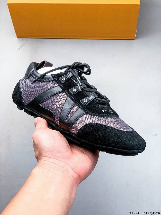 Pure original! Louis Vuitton Sneakerina German training shoes sheepskin round to