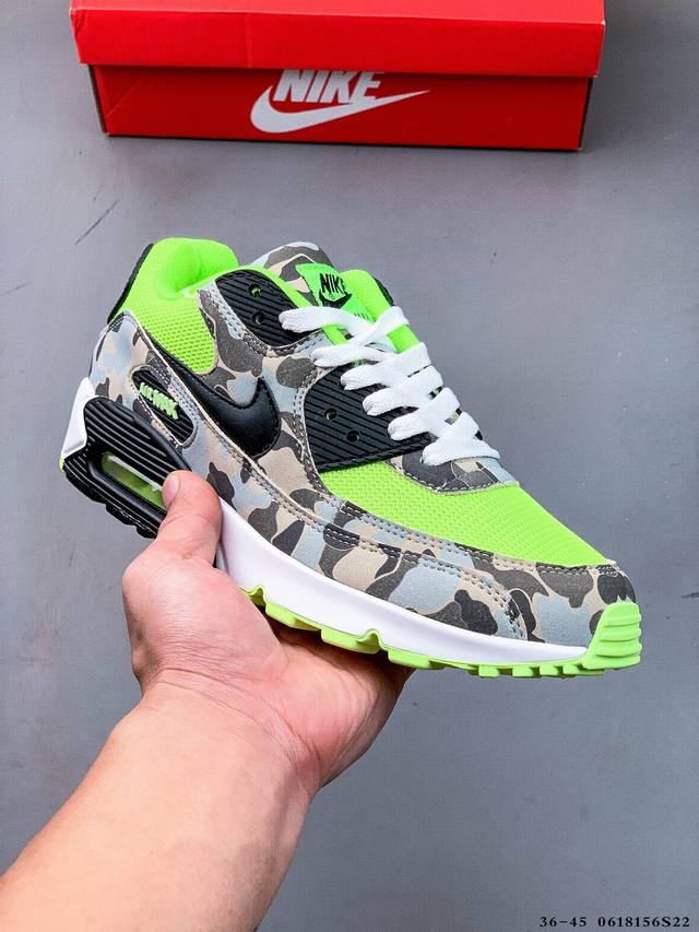 Nike Wmns Nike Air Max 90 Oreo Half Palm Air Cushion Full Leather Retro Sports L