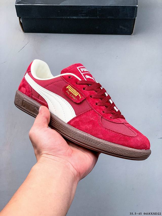 Puma unisex Palermo Og label sneakers are re-engraved, reliving the football cul