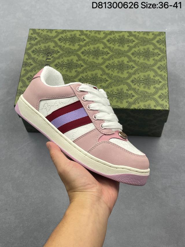 Corporate-level Gucci Screener sports casual fashion luxury series Gg enamel buc