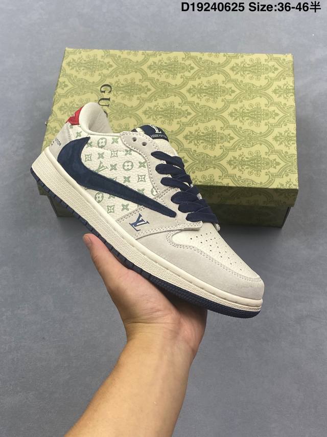 Louis Vuitton x Travis Scott x Air Jordan 1 Low Louis Vuitton Lv x Aj1 Low Top G