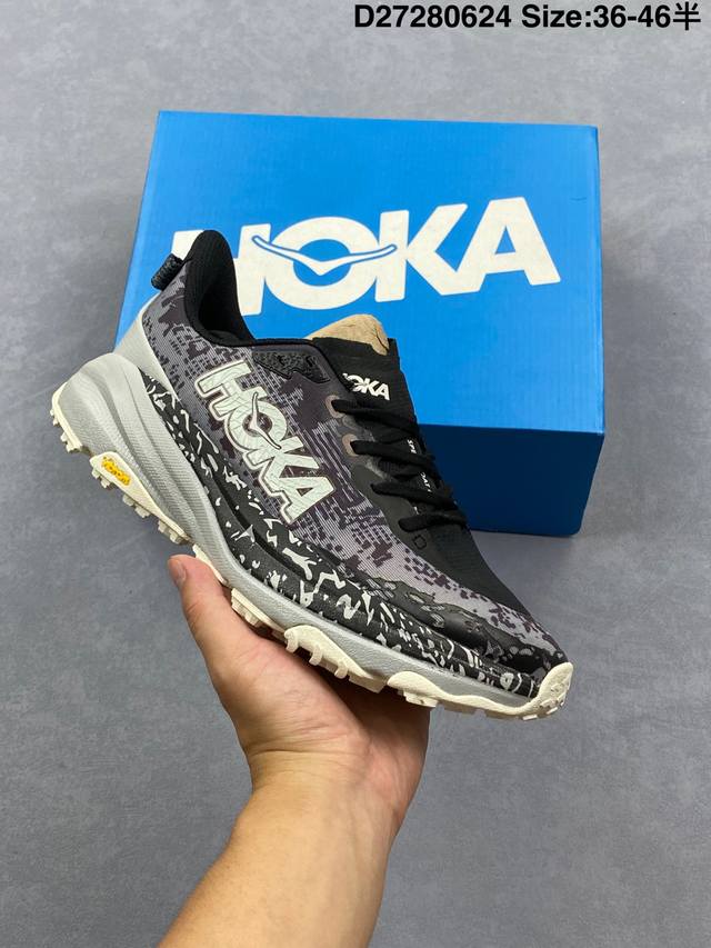 Corporate-level Hoka Speedgoat 6 lightweight low-top outdoor cross-country runni