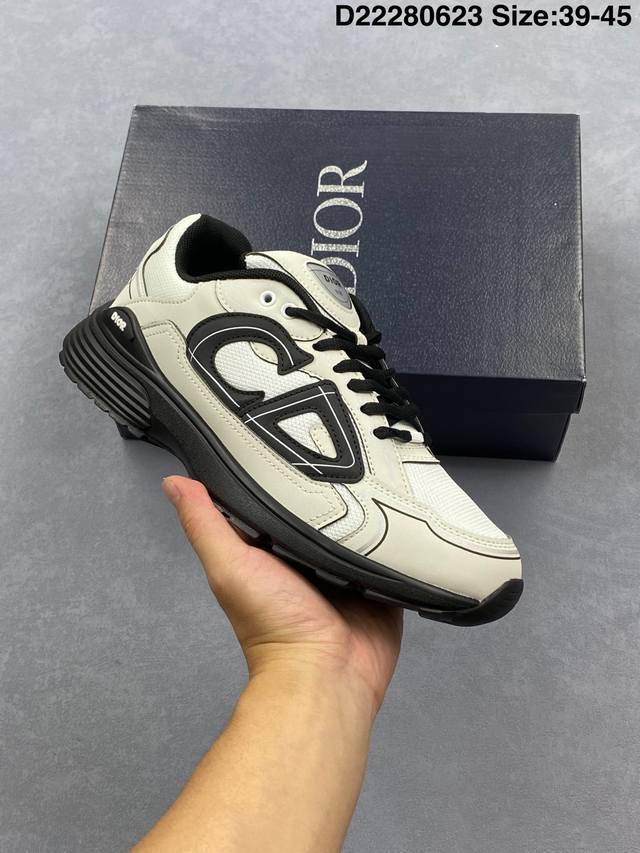 Dior B30 mesh fabric thick-soled lace-up casual low-top sports shoes for men and