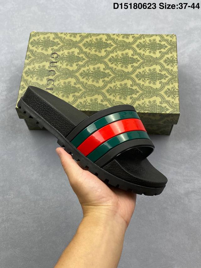 Gucci Gucci official website main model 3D printed word thick-soled slippers cla
