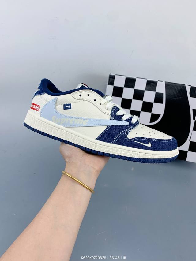 Jordan Air Jordan 1 Low Aj1 Joe 1 Inverted Hook Low-top Casual Retro Culture Spo