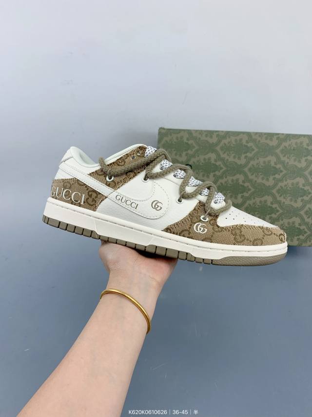 Gucci X Nike Dunk Sb Low Gucci X Nike Sb Low Khaki Denim Deconstructed Shoelaces