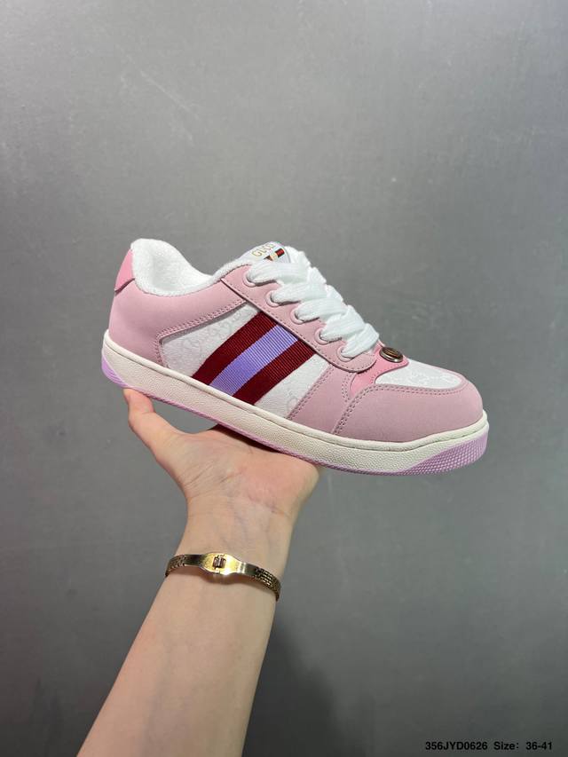 Corporate-level Gucci Screener sports casual fashion luxury series Gg enamel buc