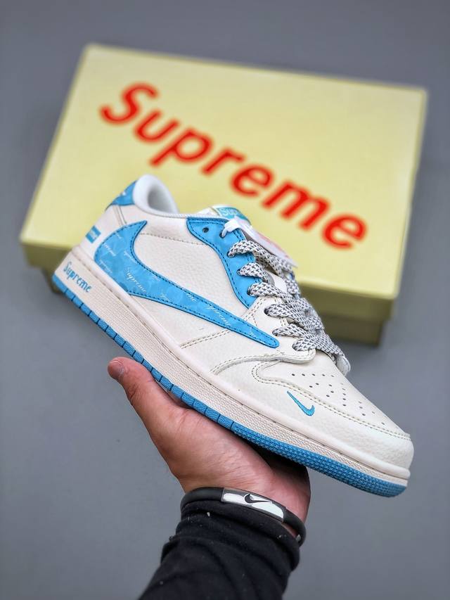 D version Travis Scott x Nike Air Jordan 1 Low Sup joint model White blue hook M