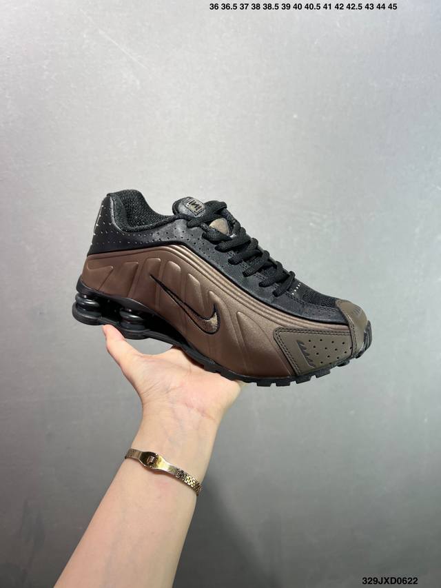 Corporate Nike Shox R4 High-tech Patented Air Column Spring Running Shoes Black