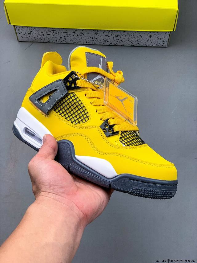 Two-layer genuine label! Air Jordan 4 Aj4 mid-top retro casual sports culture ba