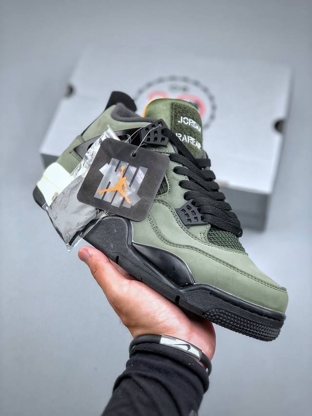 Air Jordan 4 Og Aj4 Qiao 4 olive green suede Ib1519-200 Original material Tpu su