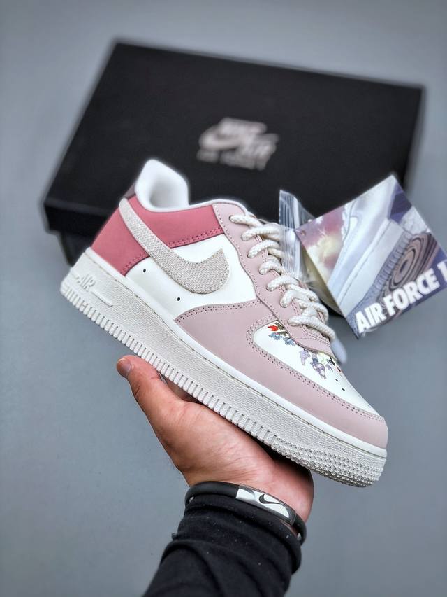 Nike Air Force 1 Low Pink and White Air Force One Low-top Sports and Leisure Sne