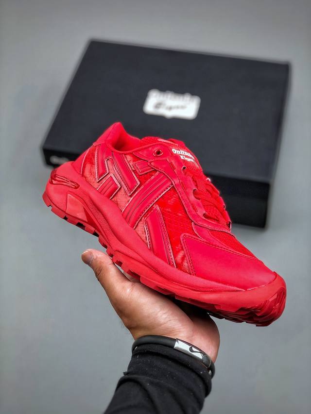 Onitsuka Tiger Tigtrail Rs red breathable mesh upper non-slip wear-resistant low