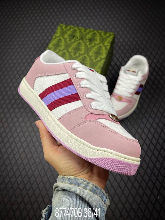 B Corporate-level Gucci Screener sports casual fashion luxury series Gg enamel b