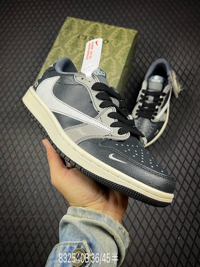 B Corporate Nike Air Jordan 1 X Travis Scott Aj1 Inverted Hook Joe One Inverted