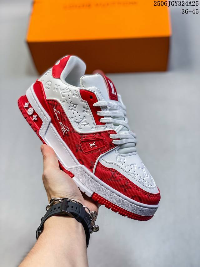 Corporate-level new Lv Louis Vuitton Trainer Sneaker Low casual sports culture a