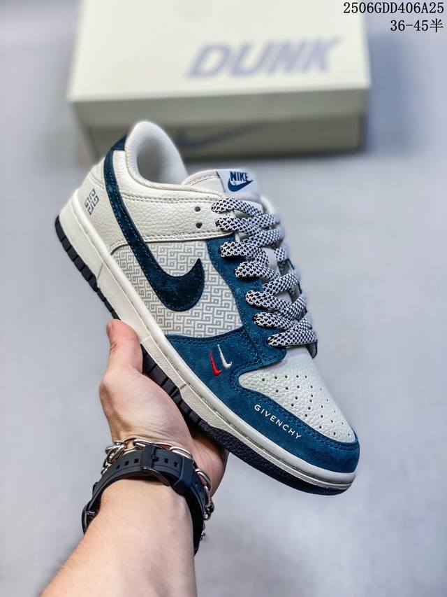 Nike Sb Dunk Low "Givenchy co-branded old flower black hook" anniversary high-en