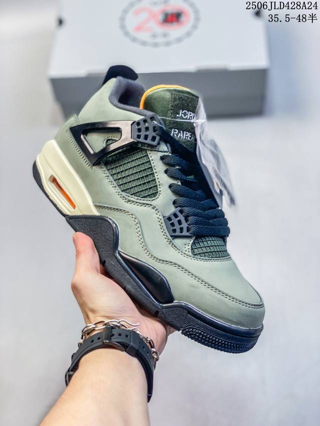 Undefeated x Air Jordan 4 Og Aj4 Qiao 4 Olive Green Suede Ib1519- #The upper is
