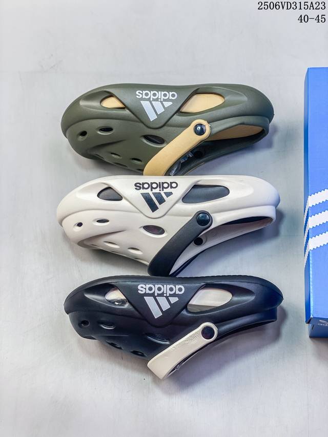 Adidas Eva Sandals Series Casual Simple Sports Hole Shoes Men's Brown Size: See