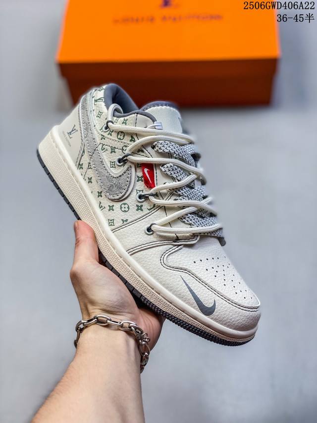 Overseas hit limited sale! Nike Jordan Air Jordan 1 "Lv joint gray cloth hook dr