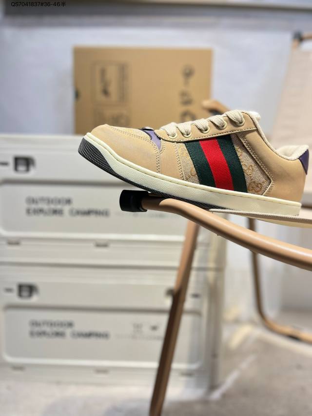 Gucci Distressed Screener Sneaker Gucci classic dirty shoes prototype retro all-