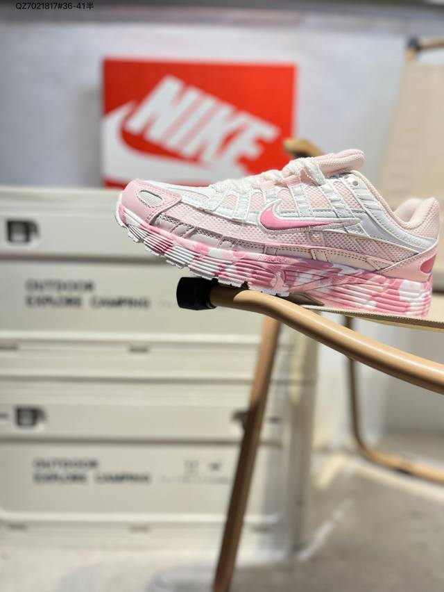 Nike P-6000 Laser Blue Retro Technology Personality Sports Daddy Shoes. The uppe