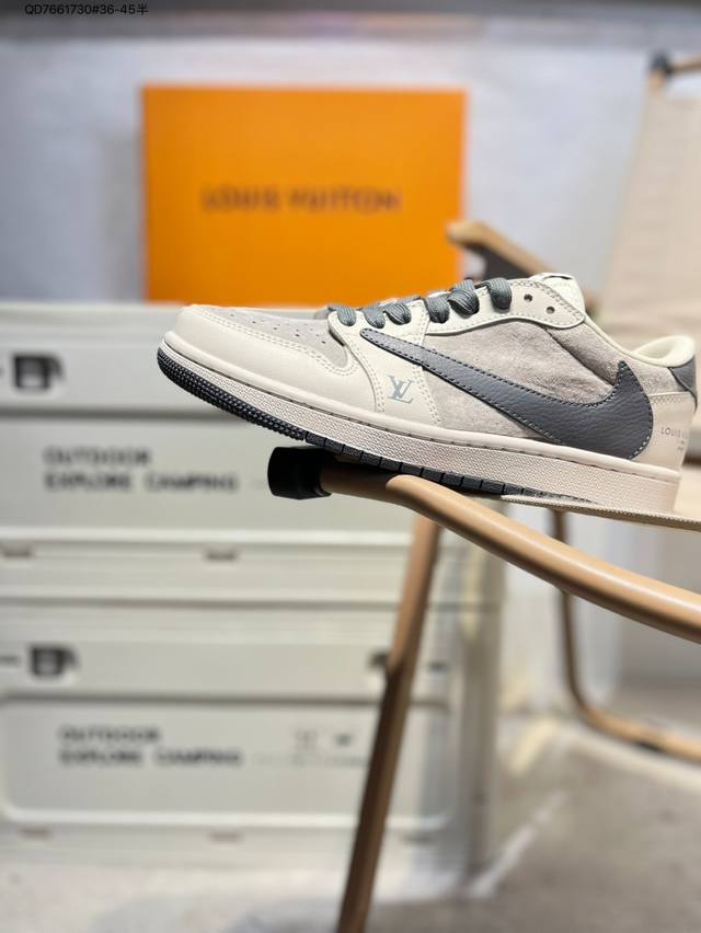 company-level top layer leather Lv X Jordan Air Jordan 1 Low Aj1 low-top series