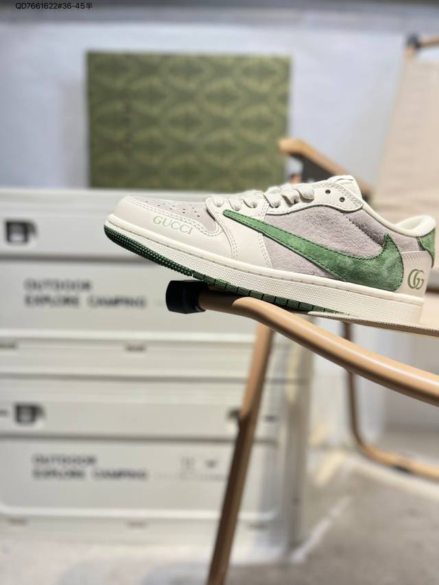 Corporate-grade top-layer leather Gucci x Jordan Air Jordan 1 Low Aj1 low-top se