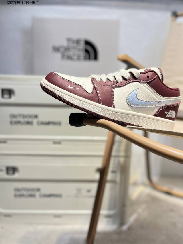 company-level top layer leather # The North Face x Jordan Air Jordan 1 Low Aj1 l