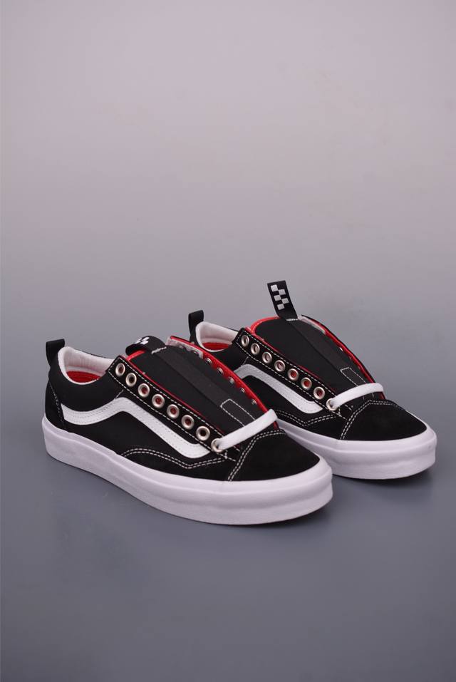Vans Old Skool Skate 36 Black and White Vans official comfortable and versatile