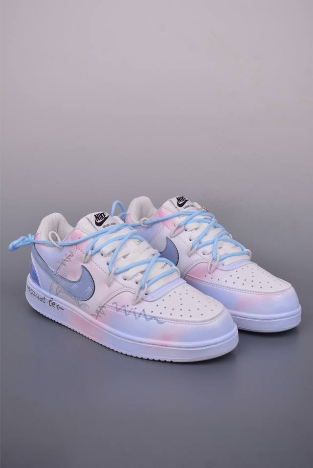 Nike Court Vision Low Hand-painted Graffiti Casual Sports Shoes Pure Original Ve