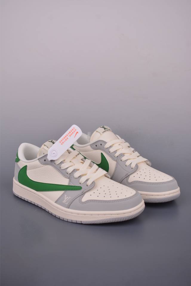 Fragment X Travis Scott X Lv Air Jordan 1 Low three-party joint inverted hook Th
