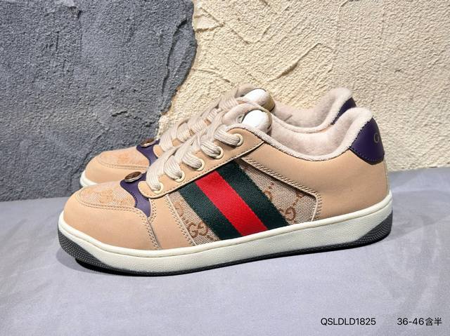 Gucci Distressed Screener Sneaker Gucci classic dirty shoes prototype retro all-