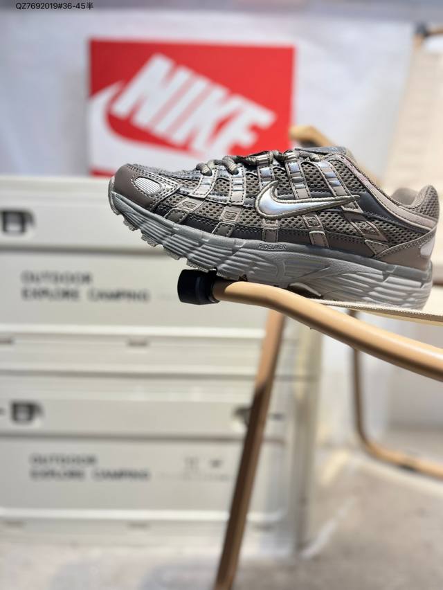 Nike P-6000 Laser Blue Retro Technology Personality Sports Daddy Shoes. The uppe