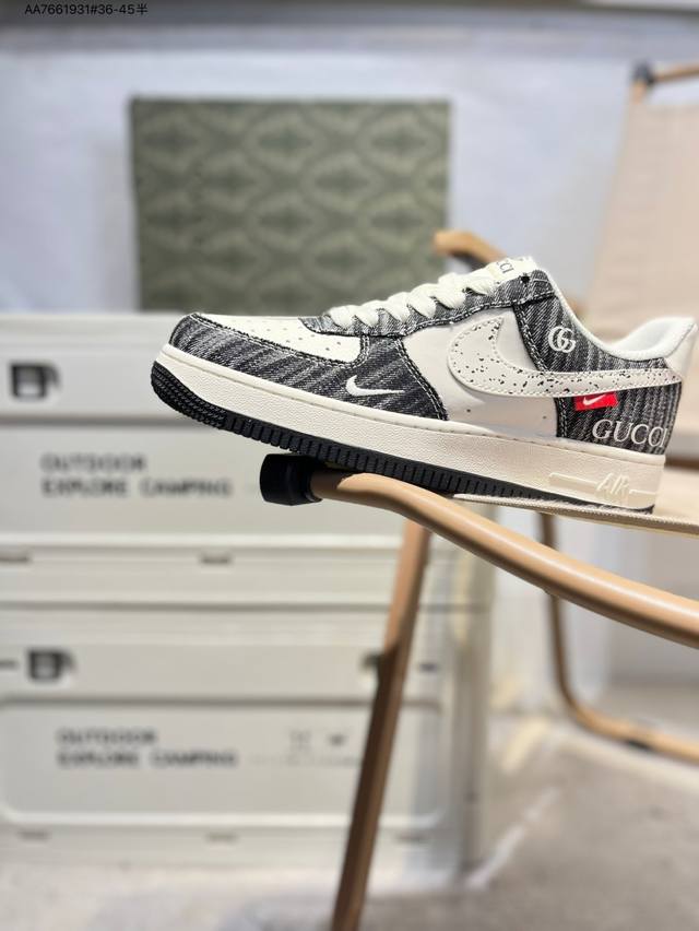 Gucci X Nk Air Force 1'07 Low Air Force One Low-top Casual Shoes #Customized lea